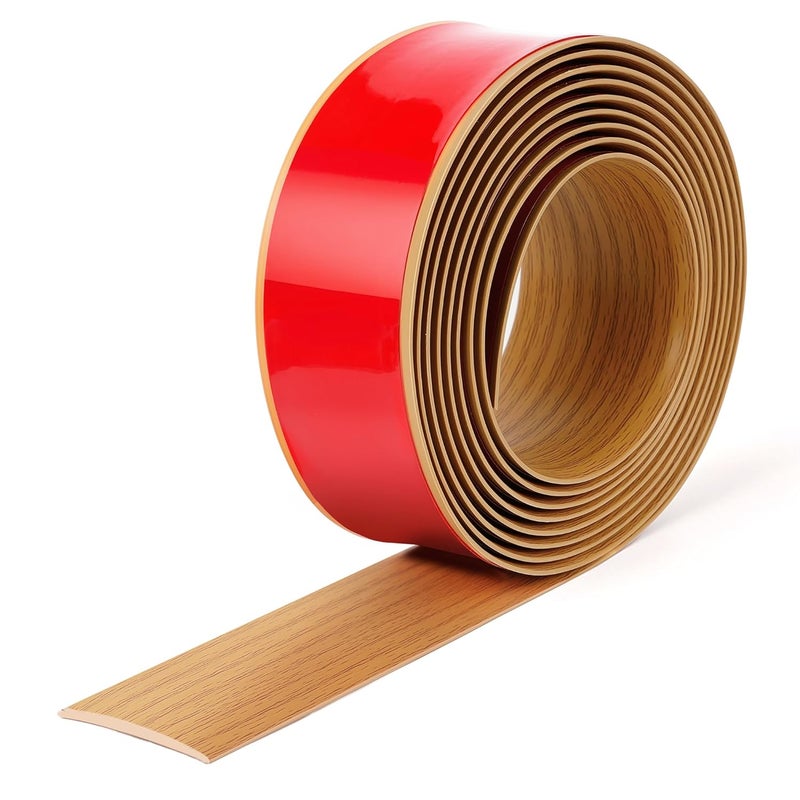 bnell Floor Transition Strip Floor Cover Strips Self Adhesive Flooring Transitions Laminate Floor Strip Vinyl Floor Flat Divider Strip for for Joining Floor Gaps (10FT,2in, Yellow Oak) - Image 1